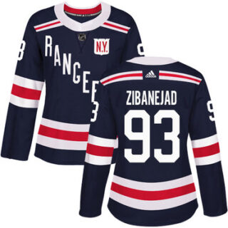 Women's New York Rangers #93 Mika Zibanejad Navy Blue Authentic 2018 Winter Classic Stitched NHL Jersey