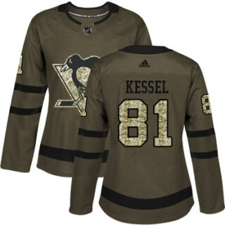 Women's Pittsburgh Penguins #81 Phil Kessel Green Salute to Service Stitched NHL Jersey