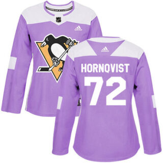 Women's Pittsburgh Penguins #72 Patric Hornqvist Purple Authentic Fights Cancer Stitched NHL Jersey