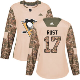 Women's Pittsburgh Penguins #17 Bryan Rust Camo Authentic 2017 Veterans Day Stitched NHL Jersey