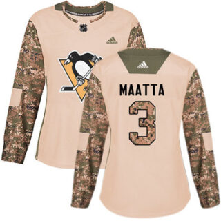 Women's Pittsburgh Penguins #3 Olli Maatta Camo Authentic 2017 Veterans Day Stitched NHL Jersey
