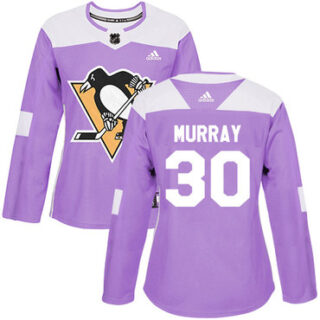 Women's Pittsburgh Penguins #30 Matt Murray Purple Authentic Fights Cancer Stitched NHL Jersey