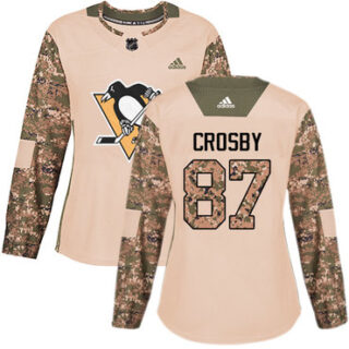 Women's Pittsburgh Penguins #87 Sidney Crosby Camo Authentic 2017 Veterans Day Stitched NHL Jersey