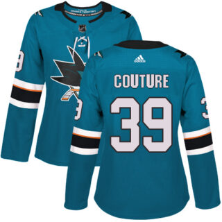 Women's San Jose Sharks #39 Logan Couture Teal Home Authentic Stitched NHL Jersey