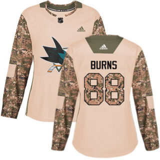 Women's San Jose Sharks #88 Brent Burns Camo Authentic 2017 Veterans Day Stitched NHL Jersey