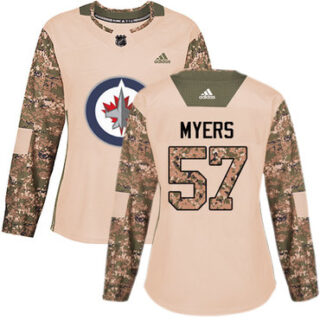 Women's Winnipeg Jets #57 Tyler Myers Camo Authentic 2017 Veterans Day Stitched NHL Jersey