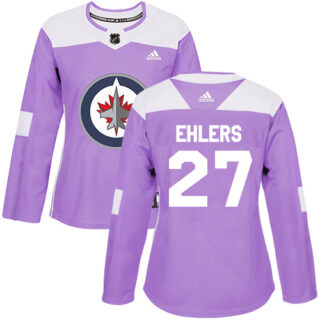 Women's Winnipeg Jets #27 Nikolaj Ehlers Purple Authentic Fights Cancer Stitched NHL Jersey