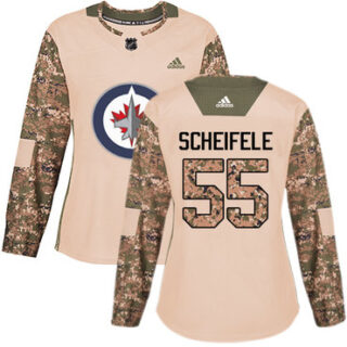 Women's Winnipeg Jets #55 Mark Scheifele Camo Authentic 2017 Veterans Day Stitched NHL Jersey
