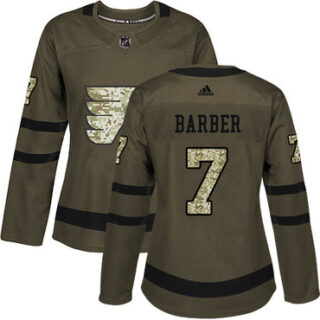 Women's Philadelphia Flyers #7 Bill Barber Green Salute to Service Stitched NHL Jersey