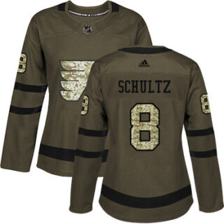 Women's Philadelphia Flyers #8 Dave Schultz Green Salute to Service Stitched NHL Jersey