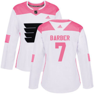 Women's Philadelphia Flyers #7 Bill Barber White Pink Authentic Fashion Stitched NHL Jersey