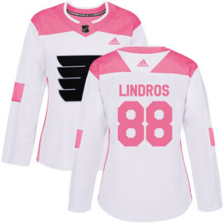 Women's Philadelphia Flyers #88 Eric Lindros White Pink Authentic Fashion Stitched NHL Jersey