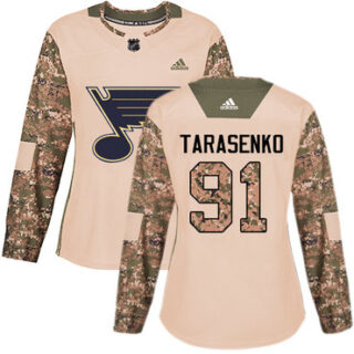 Women's St. Louis Blues #91 Vladimir Tarasenko Camo Authentic 2017 Veterans Day Stitched NHL Jersey