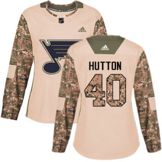 Women's St. Louis Blues #40 Carter Hutton Camo Authentic 2017 Veterans Day Stitched NHL Jersey