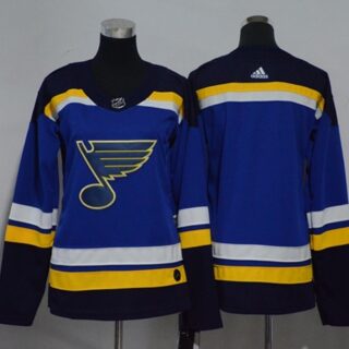 Women's St. Louis Blues Blank Blue Home Authentic Stitched NHL Jersey