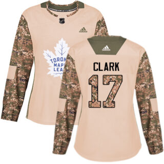 Women's Toronto Maple Leafs #17 Wendel Clark Camo Authentic 2017 Veterans Day Stitched NHL Jersey