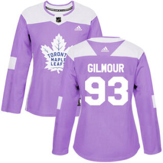 Women's Toronto Maple Leafs #93 Doug Gilmour Purple Authentic Fights Cancer Stitched NHL Jersey