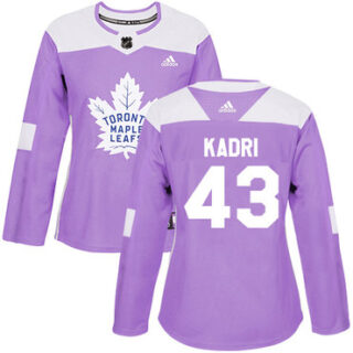 Women's Toronto Maple Leafs #43 Nazem Kadri Purple Authentic Fights Cancer Stitched NHL Jersey