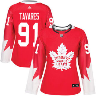 Women's Toronto Maple Leafs #91 John Tavares Red Team Canada Authentic Stitched NHL Jersey
