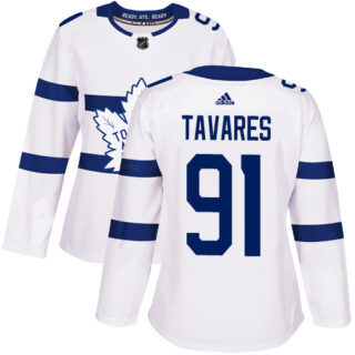 Women's Toronto Maple Leafs #91 John Tavares White Authentic 2018 Stadium Series Stitched NHL Jersey