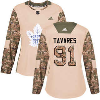 Women's Toronto Maple Leafs #91 John Tavares Camo Authentic 2017 Veterans Day Stitched NHL Jersey