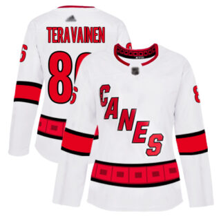 Women's Carolina Hurricanes #86 Teuvo Teravainen White Road Authentic Stitched Hockey Jersey