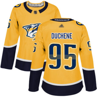 Women's Nashville Predators #95 Matt Duchene Yellow Home Authentic Stitched Hockey Jersey