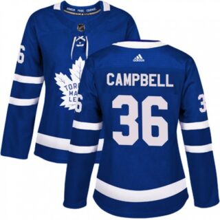 Women's Toronto Maple Leafs #36 Jack Campbell Authentic Blue Home Jersey