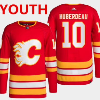 Youth Calgary Flames #10 Jonathan Huberdeau Red Stitched Jersey