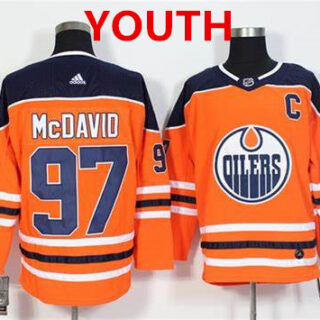 Youth Edmonton Oilers #97 Connor McDavid Orange Home Authentic Stitched NHL Jersey