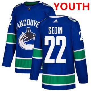 Youth Vancouver Canucks #22 Daniel Sedin Stitched Blue Third NHL Jersey