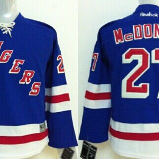 Youth New York Rangers #27 Ryan Mcdonagh Light Blue Jersey
