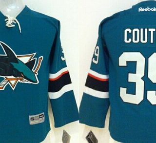 Youth San Jose Sharks #39 Logan Couture 2014 Blue Jersey