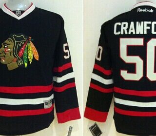 Youth Chicago Blackhawks #50 Corey Crawford Black Jersey