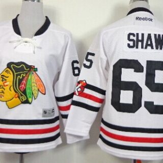 Youth Chicago Blackhawks #65 Andrew Shaw 2015 Winter Classic White Jersey