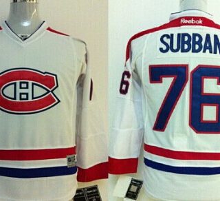 Youth Montreal Canadiens #76 P.K. Subban White Jersey