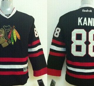 Youth Chicago Blackhawks #88 Patrick Kane Black Jersey