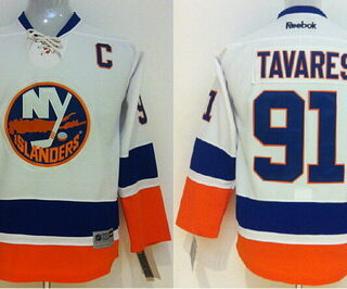 Youth New York Islanders #91 John Tavares White Jersey