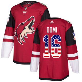 Youth Arizona Coyotes #16 Max Domi Maroon Home Authentic USA Flag Stitched NHL Jersey