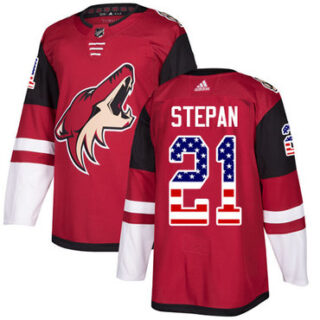 Youth Arizona Coyotes #21 Derek Stepan Maroon Home Authentic USA Flag Stitched NHL Jersey