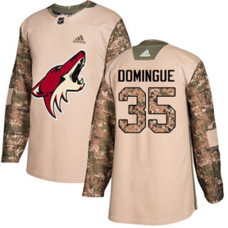 Youth Arizona Coyotes #35 Louis Domingue Camo Authentic 2017 Veterans Day Stitched NHL Jersey
