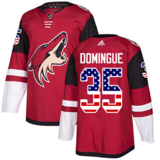 Youth Arizona Coyotes #35 Louis Domingue Maroon Home Authentic USA Flag Stitched NHL Jersey