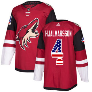 Youth Arizona Coyotes #4 Niklas Hjalmarsson Maroon Home Authentic USA Flag Stitched NHL Jersey