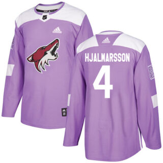 Youth Arizona Coyotes #4 Niklas Hjalmarsson Purple Authentic Fights Cancer Stitched NHL Jersey