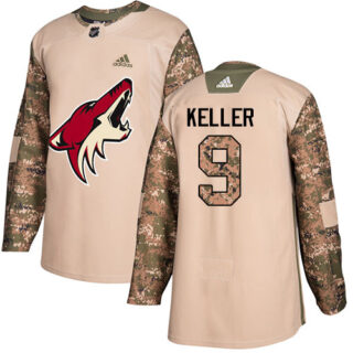 Youth Arizona Coyotes #9 Clayton Keller Camo Authentic 2017 Veterans Day Stitched NHL Jersey