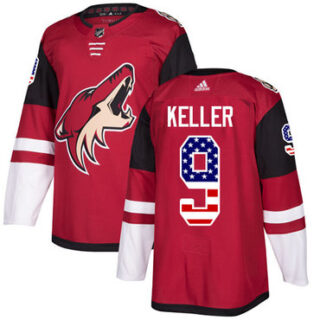 Youth Arizona Coyotes #9 Clayton Keller Maroon Home Authentic USA Flag Stitched NHL Jersey