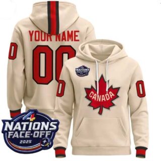 Custom Men's Canada 4 Nations Face-Off 2025 Pullover Hoodie All Stitched Jersey