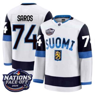 Finland 4 Nations Face-Off 2025 Premium Juuse Saros 74 All Stitched Jersey