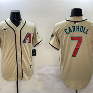 Men's Arizona Diamondbacks #7 Corbin Carroll Gold Limited Stitched Baseball Jersey
