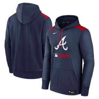 Men's Atlanta Braves Navy Collection Performance Pullover Hoodie